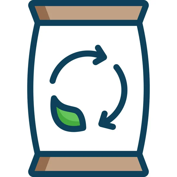 Abono Compost Fertilizantes Icono Estilo Contorno Lleno — Vector de stock