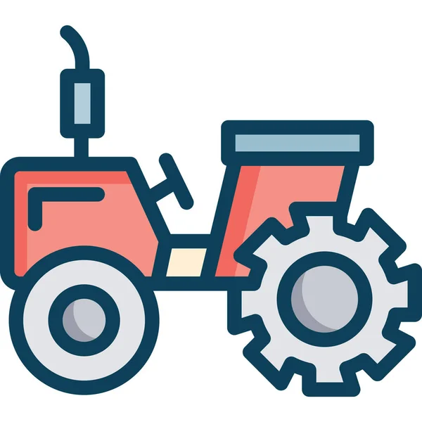 Mezőgazdasági Traktor Szállítás Ikon Kitöltött Vázlatos Stílusban — Stock Vector