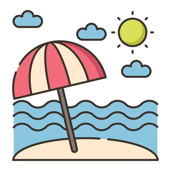 Beach Sand Sandy Icon Filled Outline Style — Stock Vector