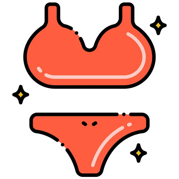 Ikona Kostiumów Kąpielowych Bikini Kategorii Lato — Wektor stockowy