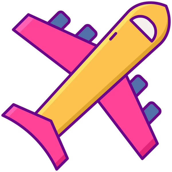Іконка Польоту Аеропорту Літака Категорії Туристичних Готелів — стоковий вектор