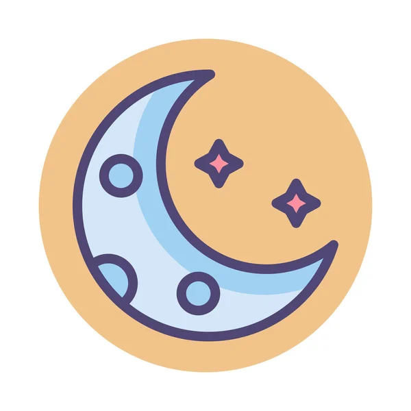 Luna Luna Luna Nueva Icono Luna Estilo Contorno Lleno — Vector de stock