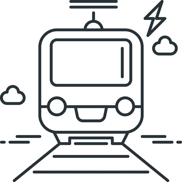 Train Metro Rail Icon Outline Style — Stock Vector