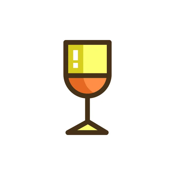 Glass Wine Filled Outline Icon Filled Outline Style — Stock Vector