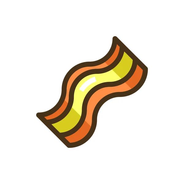 Icône Contour Rempli Viande Bacon Dans Style Contour Rempli — Image vectorielle