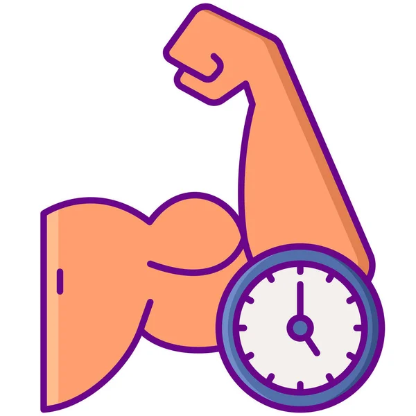 Niveau Endurance Icône Musculaire — Image vectorielle