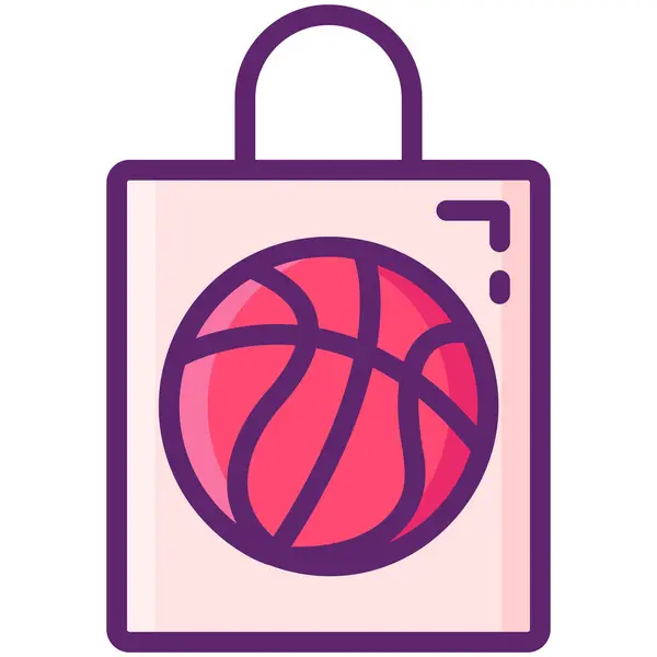 Sac Basket Ball Marchandises Icône — Image vectorielle