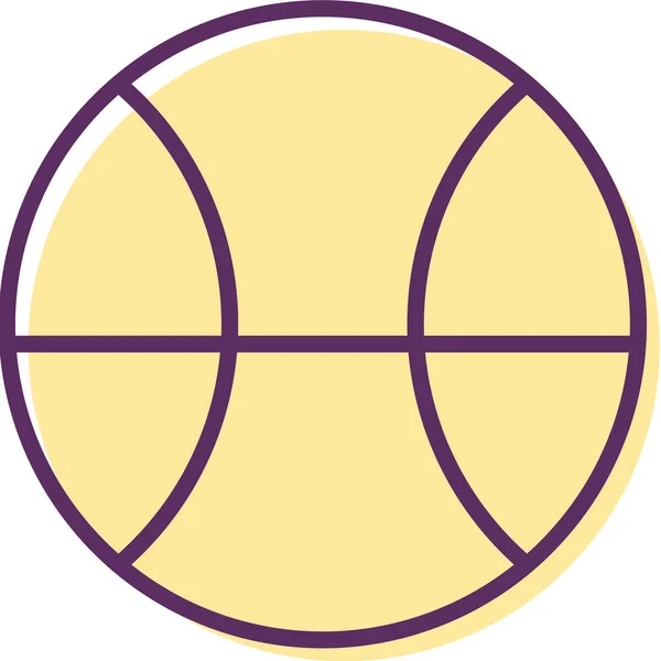 Pelota Baloncesto Juego Icono Bola Estilo Contorno Lleno — Archivo Imágenes Vectoriales