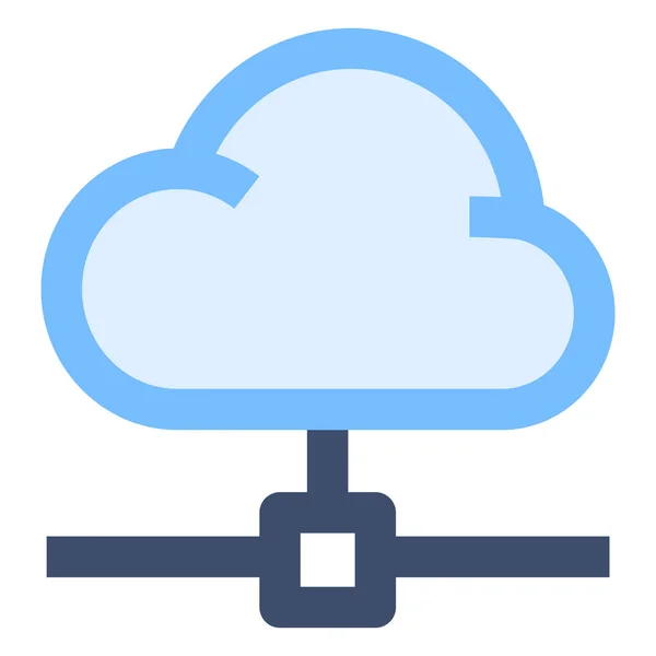 Cloud Computing Cloud Netwerk Cloud Opslag Pictogram Gevulde Outline Stijl — Stockvector