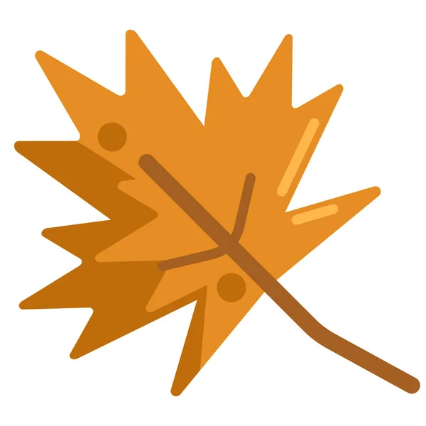 Podzim Listí Ikona Plochém Stylu — Stockový vektor