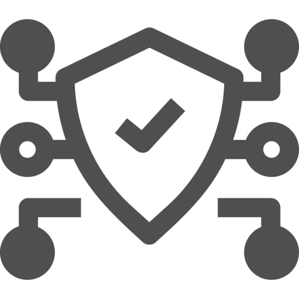 Ícone Escudo Segurança Rede — Vetor de Stock