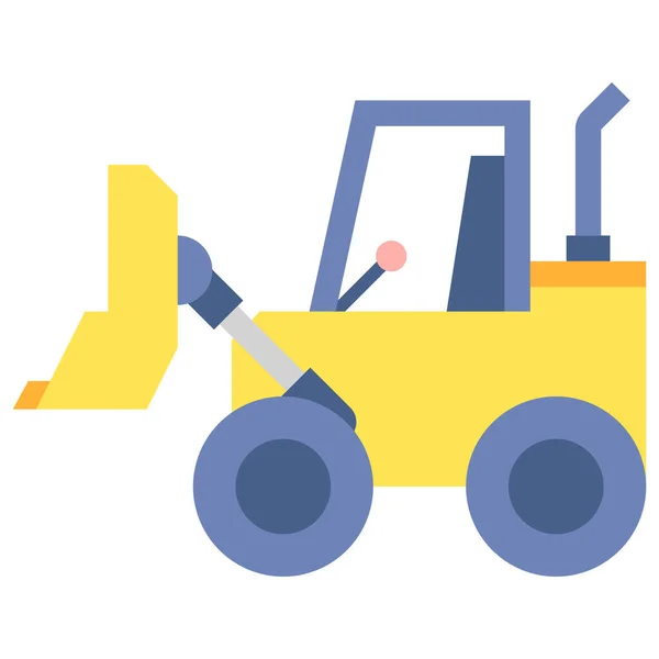 Front Loader Vehicle Icon — Stock Vector