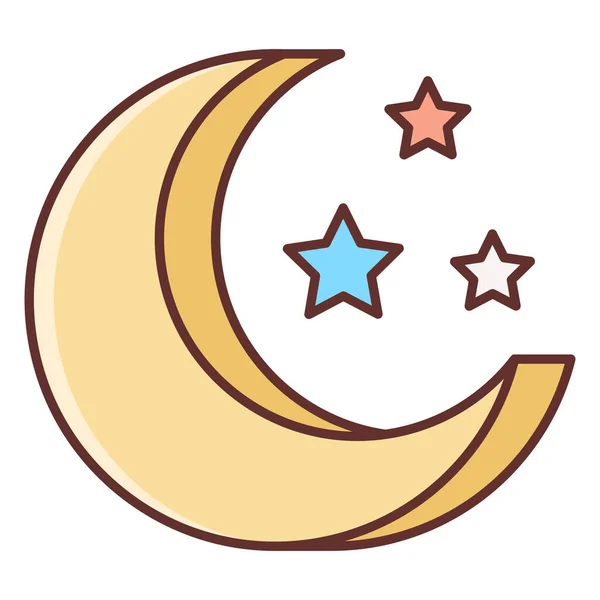 Mondnacht Sterne Symbol Wetter Kategorie — Stockvektor