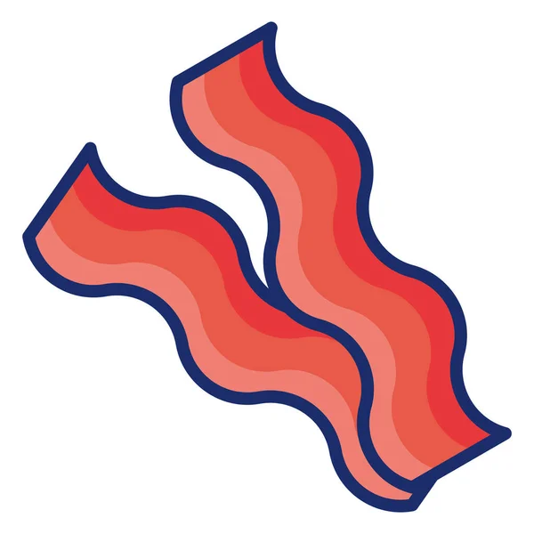 Bacon Bacon Strips Meat Icon Filled Outline Style — Stock Vector