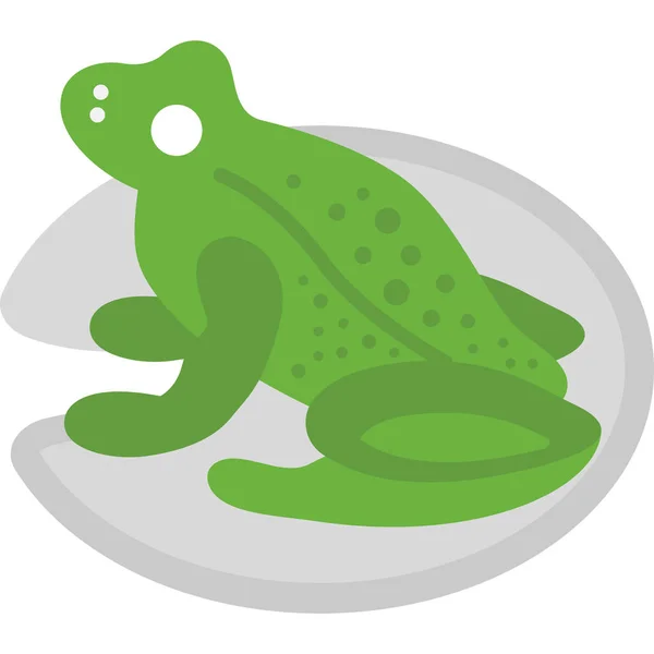 Amphibien Animal Grenouille Icône Dans Style Plat — Image vectorielle