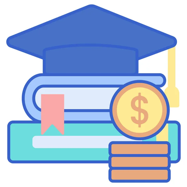 Εκπαιδευτικό Ταμείο Υποτροφία Εικονίδιο Στην Κατηγορία Εκπαίδευση Σχολείο Μάθηση — Διανυσματικό Αρχείο
