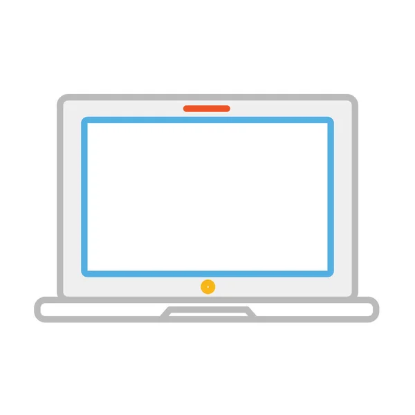 Laptop Multimedia Stroke Icon Outline Style — Stock Vector