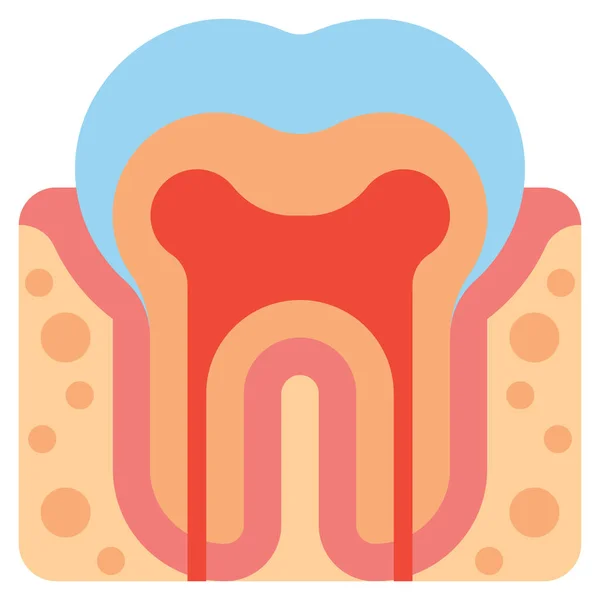 Section Dent Croisée Icône — Image vectorielle