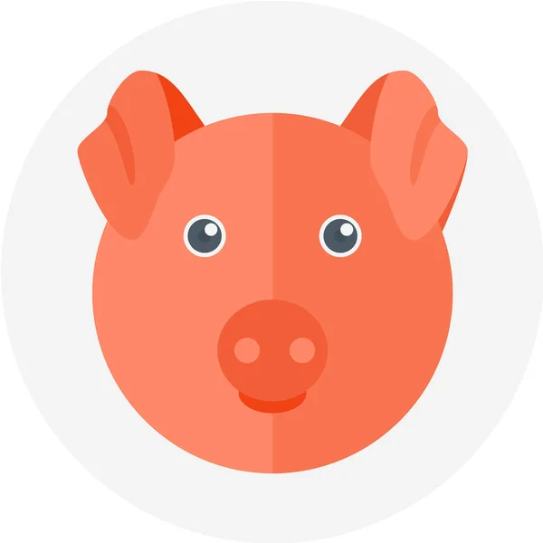 Mięso Świnia Głowa Ikona Płaskim Stylu — Wektor stockowy