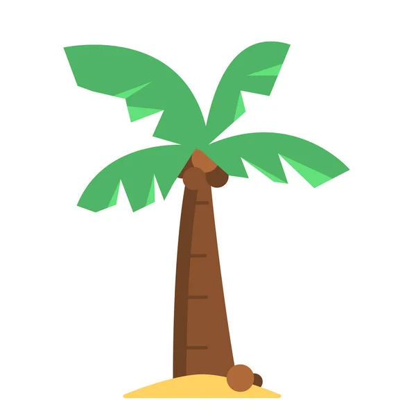 Икона Кокосового Ореха Пальма Коко Пальма Плоском Стиле — стоковый вектор