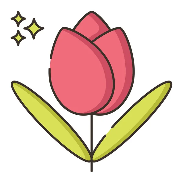 Bloem Natuur Tulp Pictogram — Stockvector