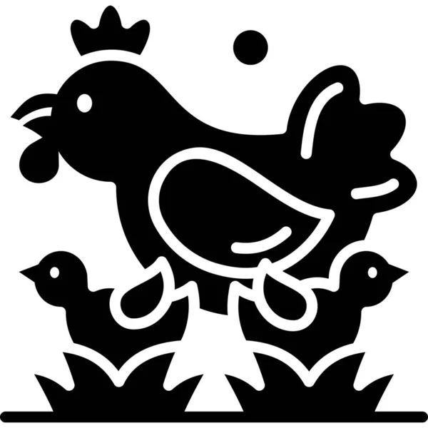 Ave Pollo Granja Icono Categoría Pascua — Archivo Imágenes Vectoriales