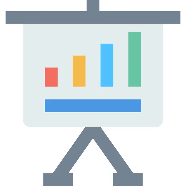 Icône Graphique Graphique Diagramme Affaires Dans Style Plat — Image vectorielle