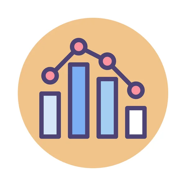 Benchmark Grafiek Pictogram Gevulde Outline Stijl — Stockvector