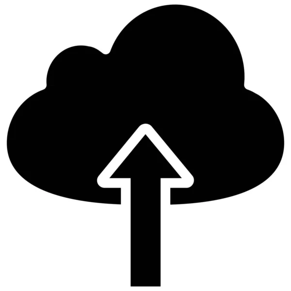 Cloud Computing Cloud Database Cloud Netwerk Icoon Vaste Stijl — Stockvector