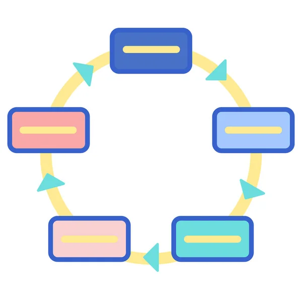Ikona Infografiki Kierunkowej Cyklu — Wektor stockowy
