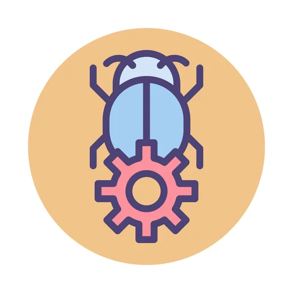 Bug Bug Fix Fixing Icon Filled Outline Style — Stock vektor