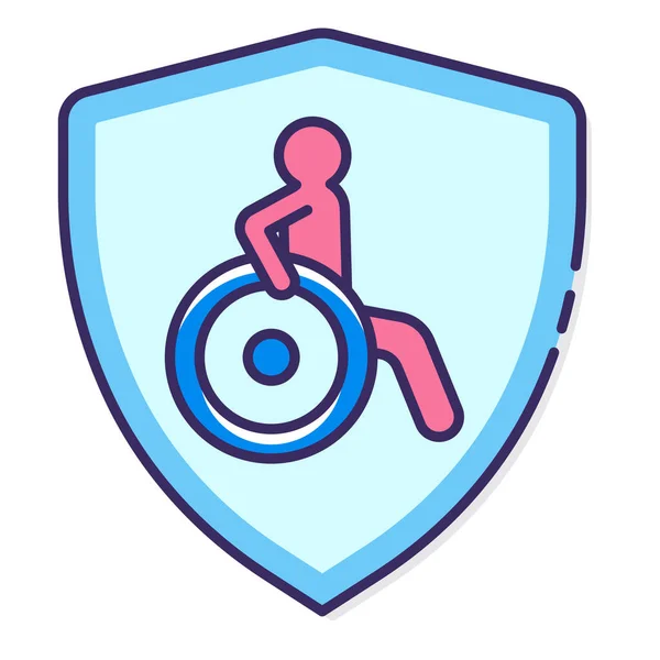 Disability Insurance Safety Icon Filled Outline Style — Stock vektor