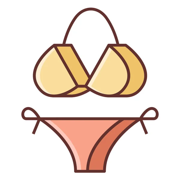 Bikini Ruhák Divat Ikon Nyári Kategóriában — Stock Vector