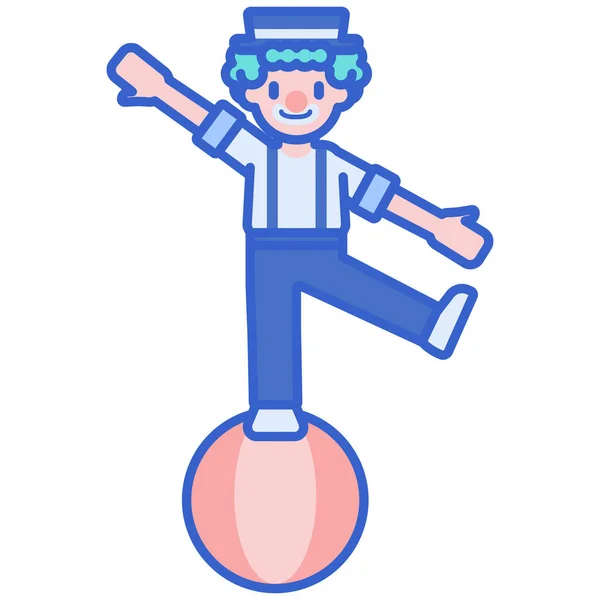 Actúa Equilibrando Icono Bola Estilo Contorno Lleno — Vector de stock