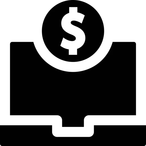 Icona Del Dollaro Del Computer — Vettoriale Stock