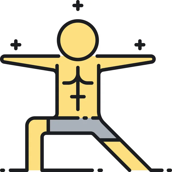 填充轮廓风格的腹肌运动适配图标 — 图库矢量图片