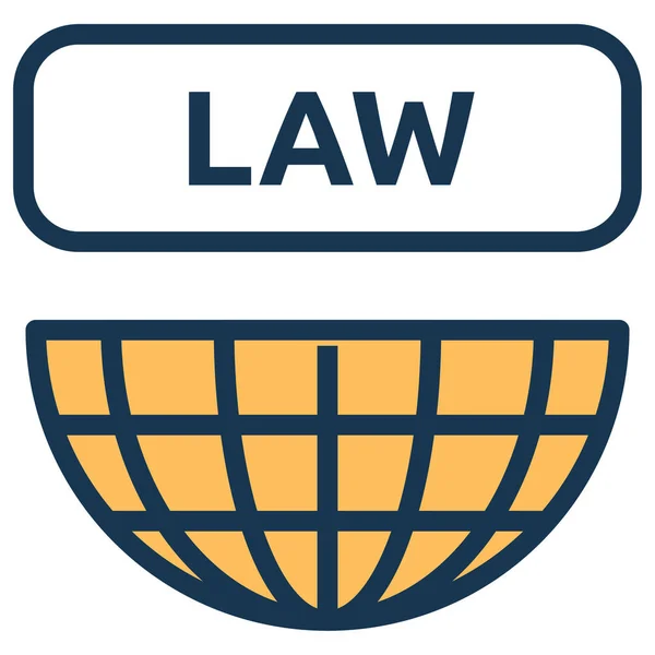 Gegevensbeschermingswet Recht Europees Rechtsicoon Gevulde Stijl — Stockvector