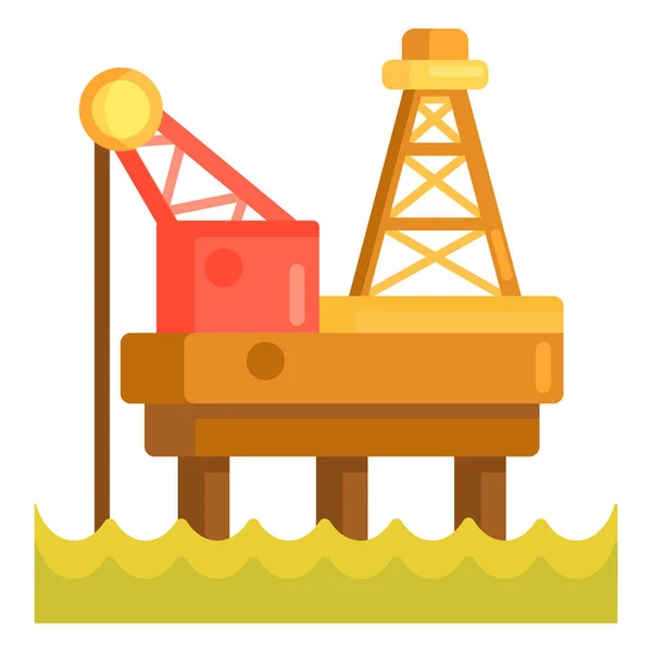 Offshore Offshore Forage Pétrolier Icône Plate Forme Offshore — Image vectorielle