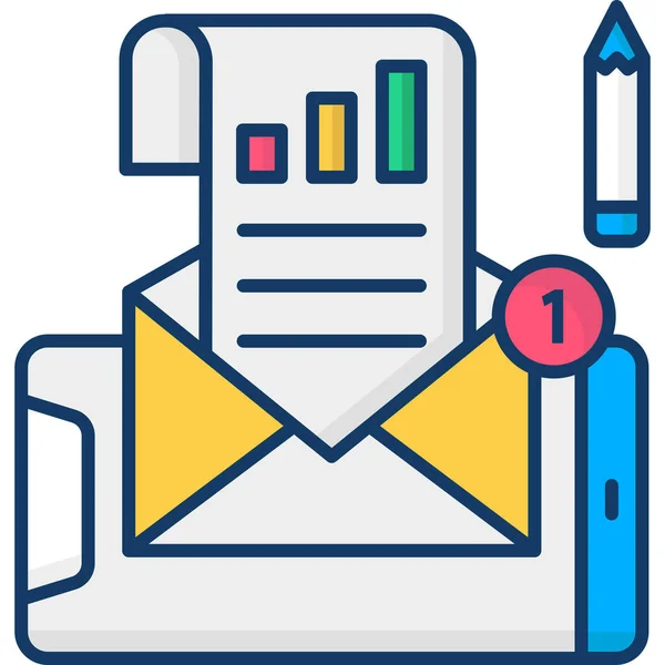 Communication Email Newsletter Icon Marketing Seo Category — Stock Vector