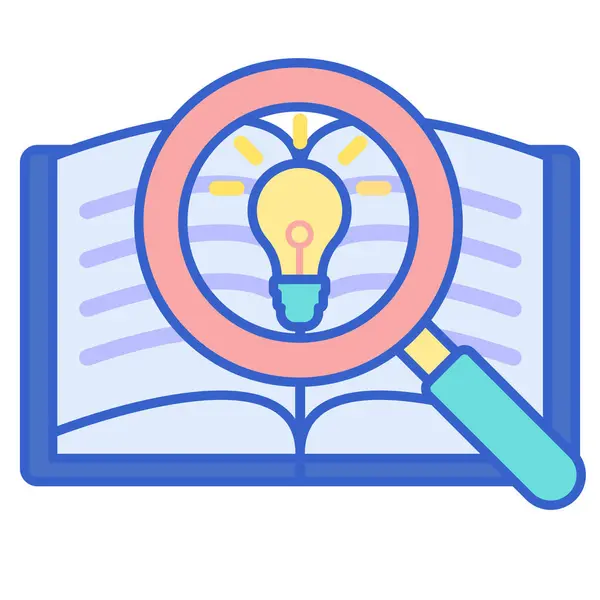 Find Knowledge Search Icon Education School Learning Category — Stock Vector