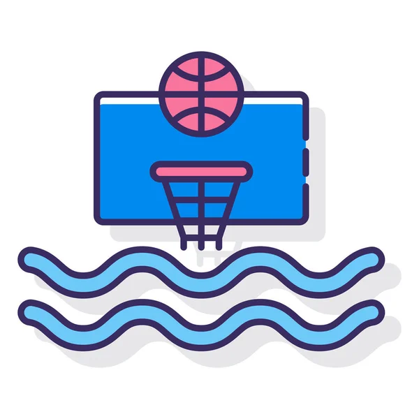 Sport Basket Icône Eau — Image vectorielle