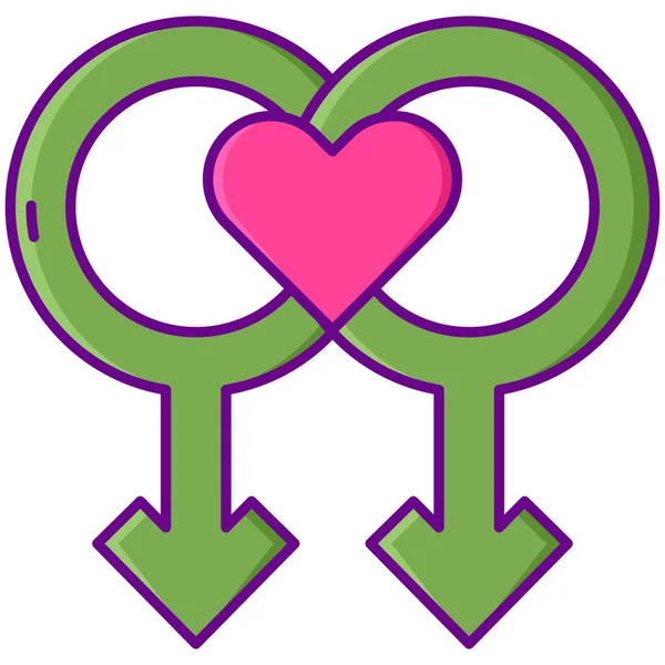 Icono Amor Corazón Género Categoría Cultura Comunidades — Archivo Imágenes Vectoriales