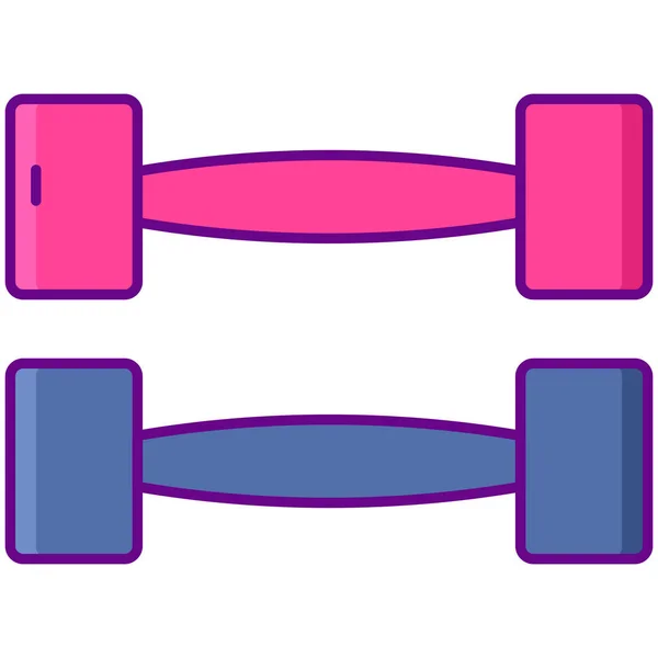 Dumbells Apparatuur Gewichten Pictogram — Stockvector