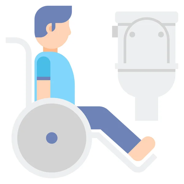 Salle Bains Handicapés Icône Toilette Dans Les Hôpitaux Catégorie Soins — Image vectorielle