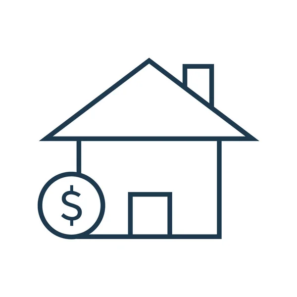 Financiamento Home Ícone Empréstimo Casa Estilo Esboço — Vetor de Stock