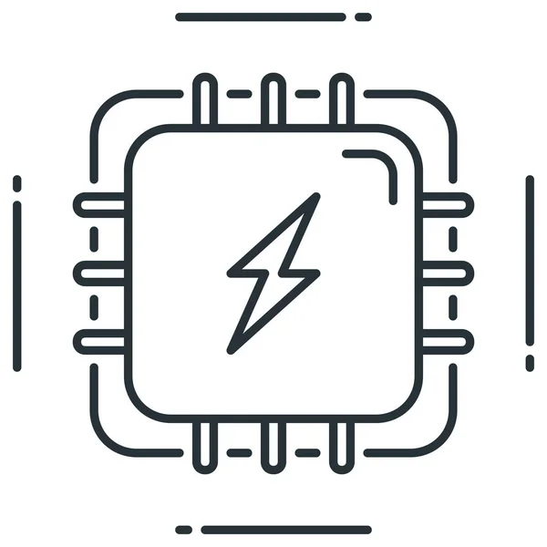 Icono Carga Procesamiento Potencia Estilo Esquema — Archivo Imágenes Vectoriales