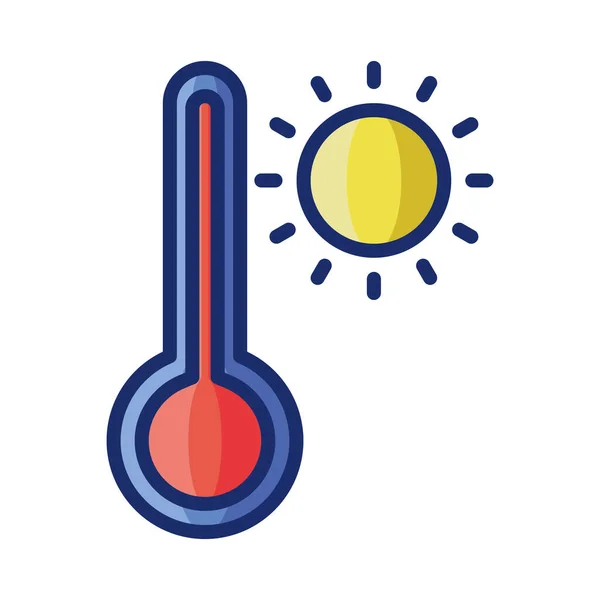 Ikona Teploty Horkého Slunce — Stockový vektor