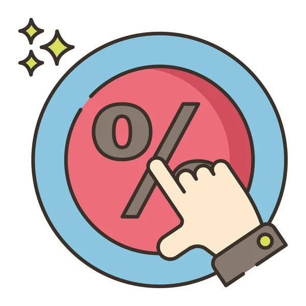 Click Marketing Rate Icon Filled Outline Style — Stockvector