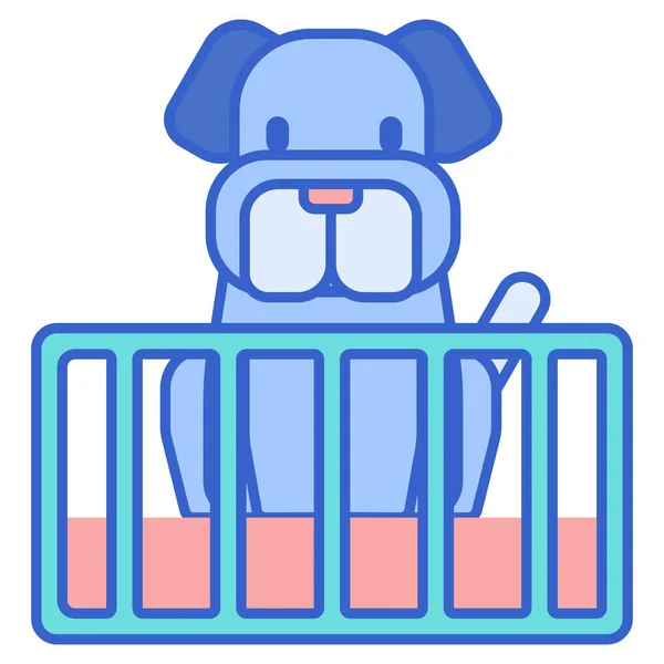 玩具狗笼狗玩具笔图标填充轮廓风格 — 图库矢量图片