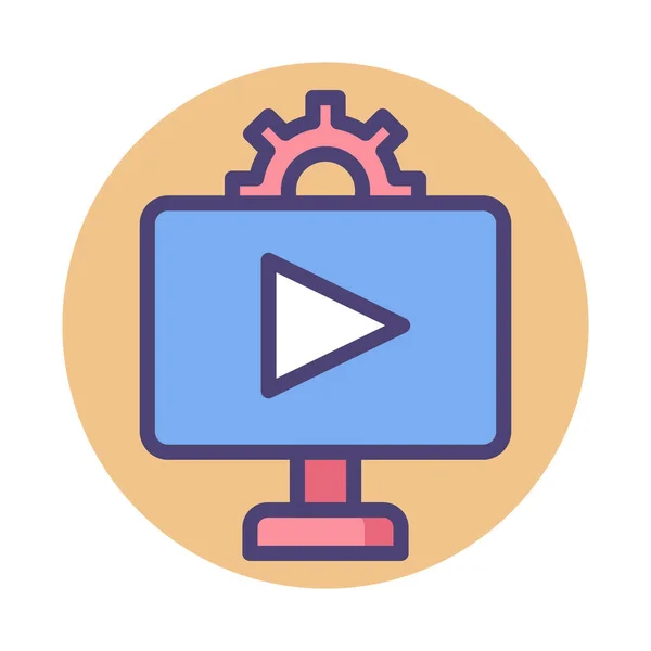 Servicios Icono Medios Vídeo Estilo Esquema Rellenado — Archivo Imágenes Vectoriales